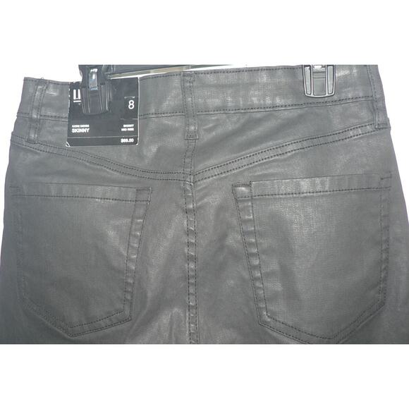 INC International Concepts Womens Mid-Rise Coated Skinny Jeans in Black 8/29 $70 - Picture 8 of 8